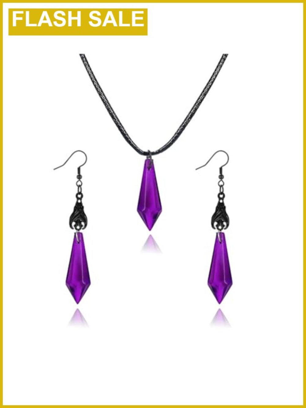 Gothic Bat Necklace Earrings Set Punk Retro Crystal Halloween Costume Jewelry
